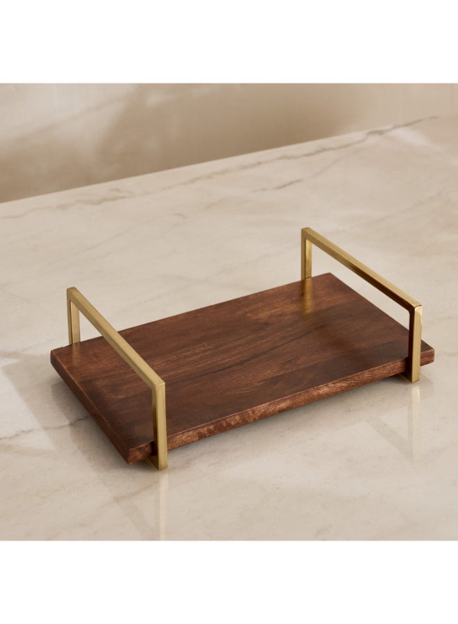 Home Box Decorative Tray with Handle - Brown - Image 1
